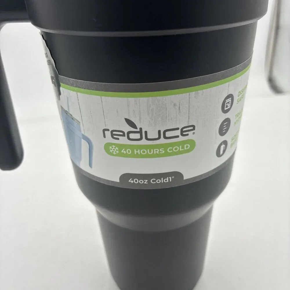 NEW  40 oz. Cold 1 Stainless Steel Travel Mug Tumbler One Size  Black.